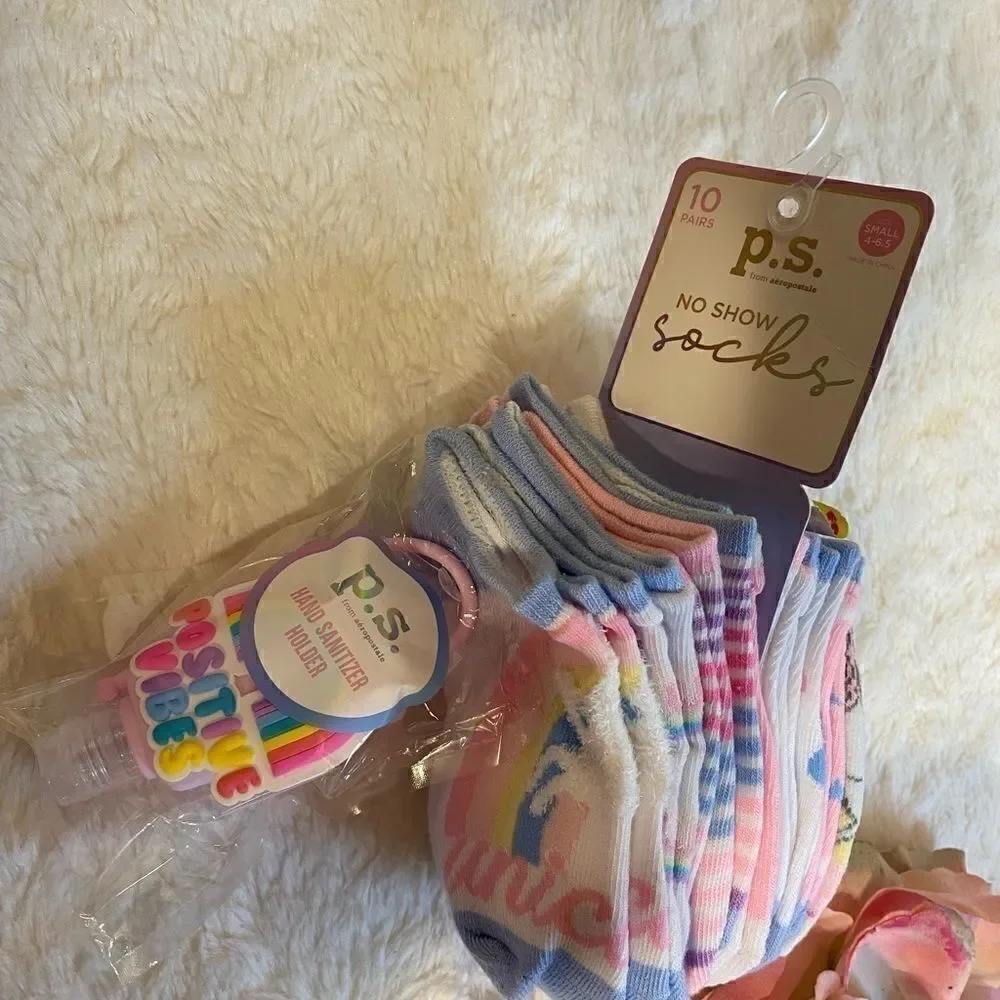 P.S. from Aeropostale  Girls 10 pairs  Socks-S
